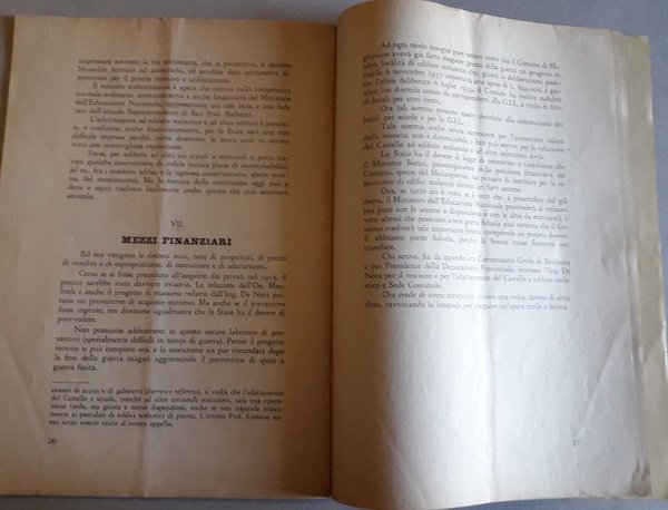 PER IL CASTELLO DI MIGLIONICO( 1941)