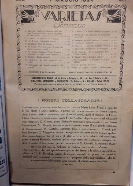 VARIETA' RIVISTA MENSILE ILLUSTRATA ANNO XXI-N.5. 1 MAGGIO 1924
