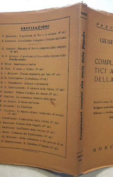 COMPLEMENTI TEORICI ALLA STORIA DELLA FILOSOFIA(1945)
