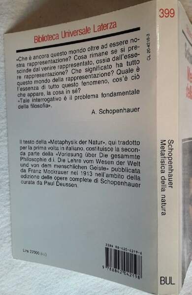 METAFISICA DELLA NATURA(1993)