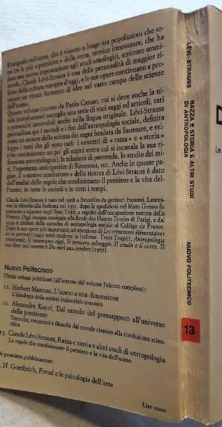 RAZZA E STORIA E ALTRI STUDI DI ANTROPOLOGIA(1967)