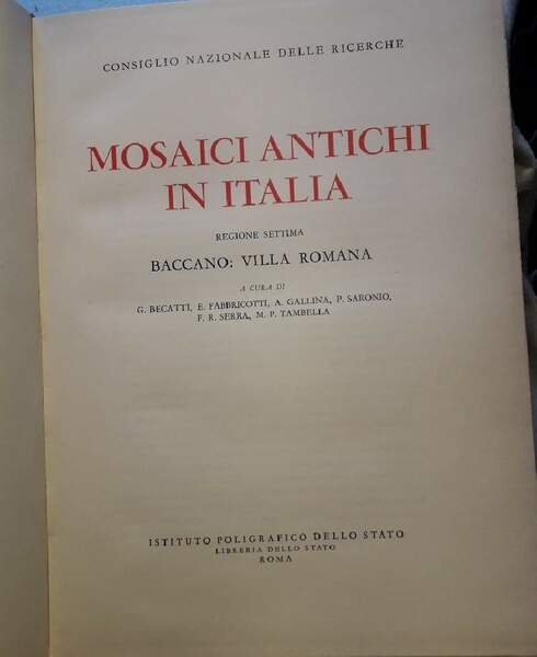 MOSAICI ANTICHI IN ITALIA-REGIONE SETTIMA-BACCANO:VILLA ROMANA( 1970) | Immagine principale