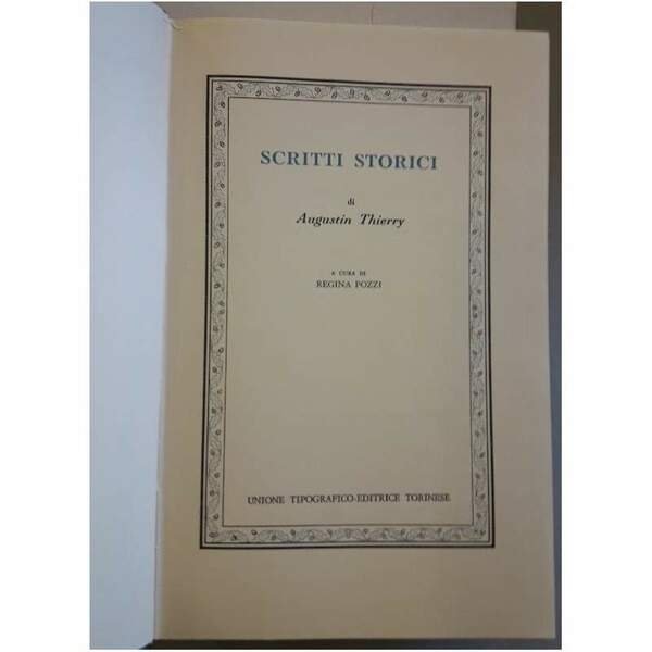 SCRITTI STORICI DI AUGUSTIN THIERRY(1983)
