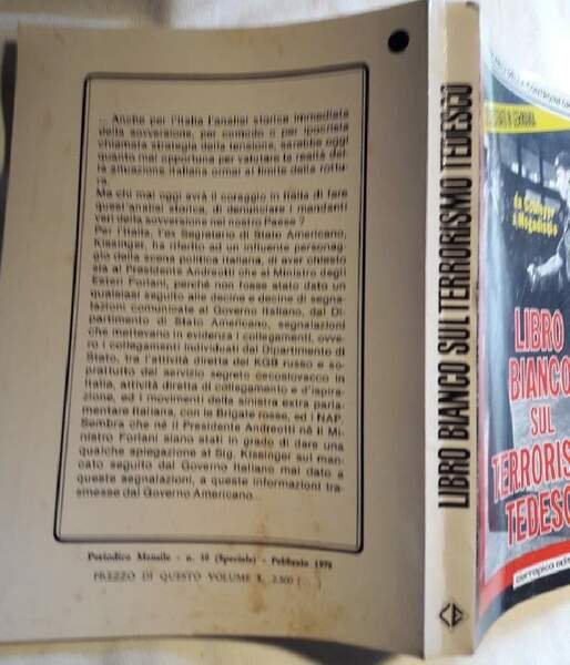 LIBRO BIANCO SUL TERRORISMO TEDESCO DA SCHLEYER A MOGADISCIO(1978) | Immagine Gallery 7