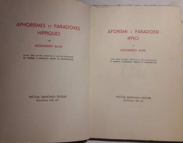 AFORISMI E PARADOSSI IPPICI(1938)