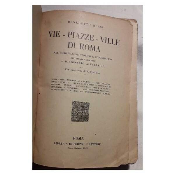 VIE-PIAZZE-VILLE-DI ROMA NEL LORO VALORE STORICO E TOPOGRAFICO(1923) | Immagine Gallery 4
