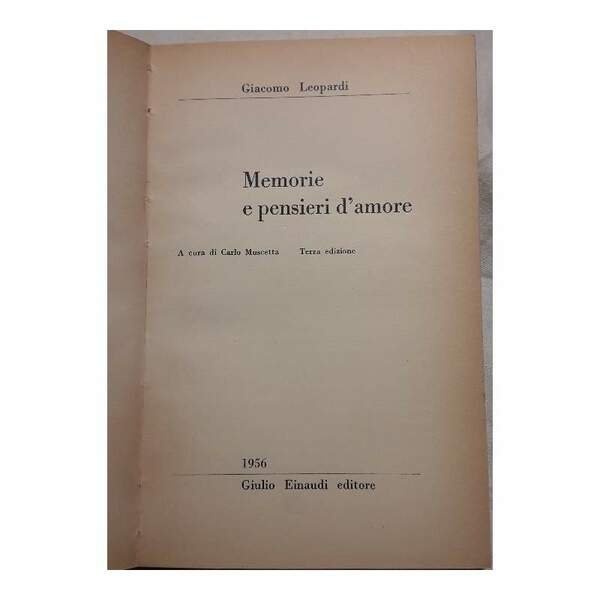 MEMORIE E PENSIERI D'AMORE(1956)