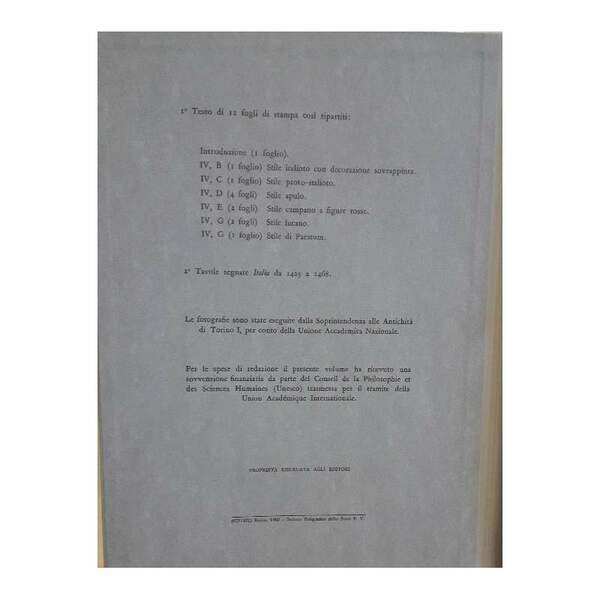 CORPUS VASORUM ANTIQUORUM-ITALIA MUSEO DI ANTICHITA' DI TORINO(1960)