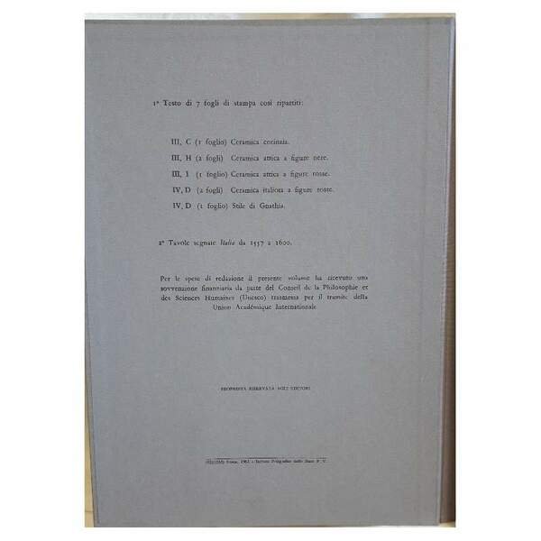 CORPUS VASORUM ANTIQUORUM- ITALIA MUSEO NAZIONALE DI TARANTO( 1962) | Immagine Gallery 2