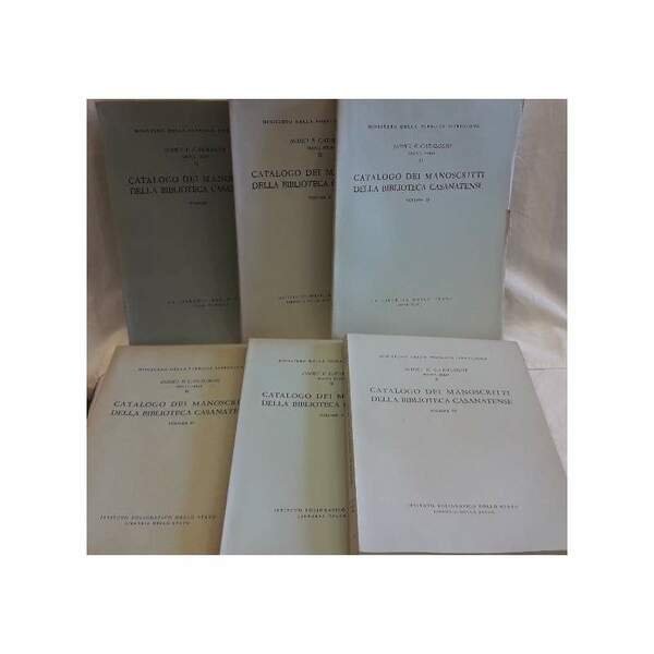 CATALOGO DEI MANOSCRITTI DELLA BIBLIOTECA CASANATENSE- VOLL. I-II-III-IV-V-VI(1959/1978) | Immagine principale