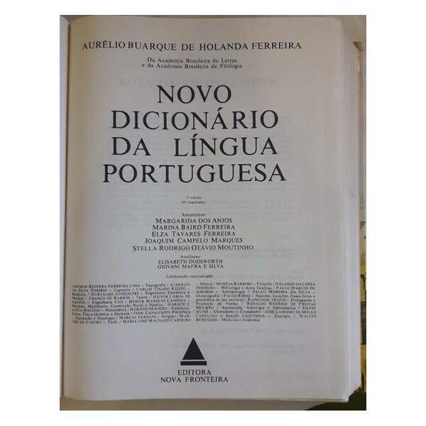 NOVO DICIONARIO DA LINGUA PORTUGUESA(ANNI '80)