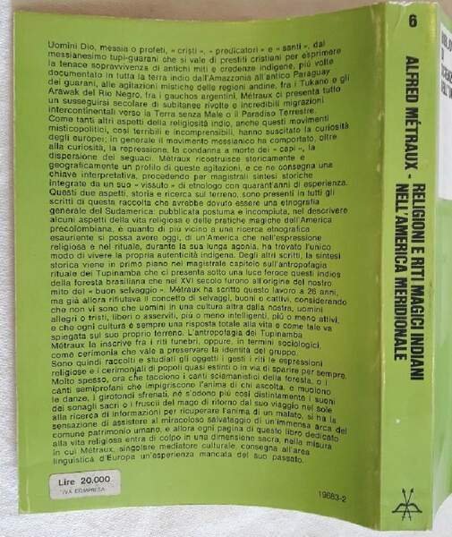 RELIGIONI E RITI MAGICI INDIANI NELL'AMERICA MERIDIONALE(1981)