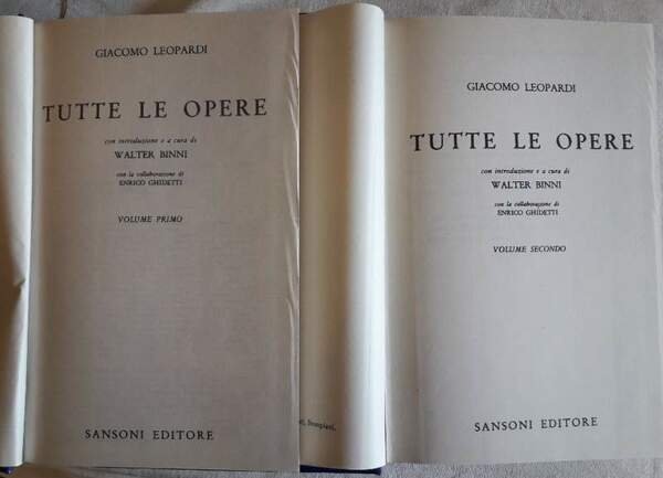 LEOPARDI-TUTTE LE OPERE-2 VOLL. (1993)