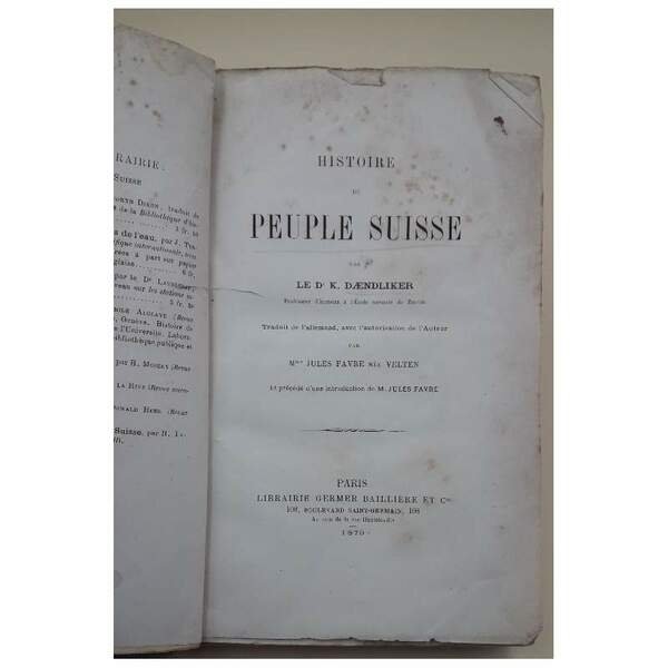 HISTOIRE DU PEUPLE SUISSE(1879)