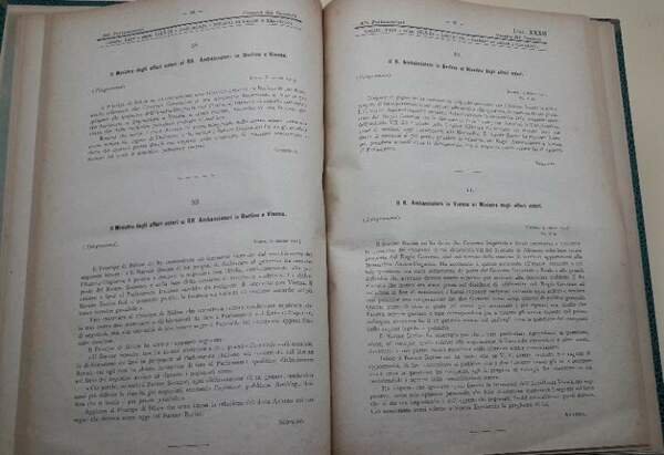 DOCUMENTI DIPLOMATICI PRESENTATI AL PARLAMENTO ITALIANO DAL MINISTRO DEGLI AFFARI …