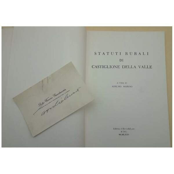 STATUTI RURALI DI CASTIGLIONE DELLA VALLE(1975)
