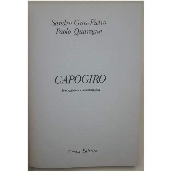 CAPOGIRO-SCENEGGIATURA CINEMATOGRAFICA( 1988)