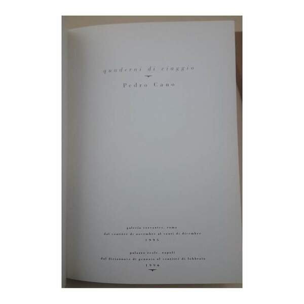 QUADERNI DI VIAGGIO-PEDRO CANO(1995)