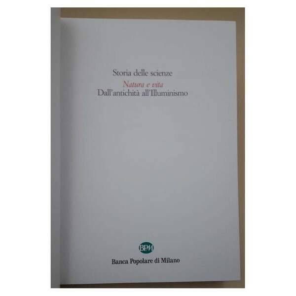 NATURA E VITA-DALL'ANTICHITA' ALL'ILLUMINISMO(1992)