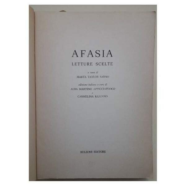 AFASIA LETTURE SCELTE(1977)