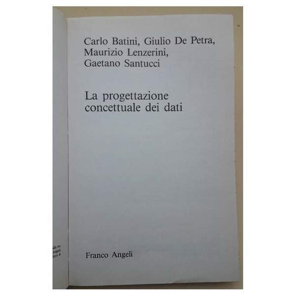 LA PROGETTAZIONE CONCETTUALE DEI DATI(1986)