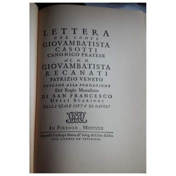LETTERA INTORNO ALLA FONDAZIONE DEL MONASTERO DEGLI SCARIONI DI NAPOLI(1973)