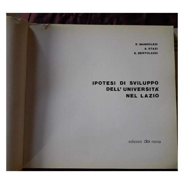 IPOTESI DI SVILUPPO DELL'UNIVERSITA' NEL LAZIO(1979)