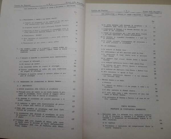 COMMISSIONE PARLAMENTARE D'INCHIESTA SUL CASO SINDONA...(1982)