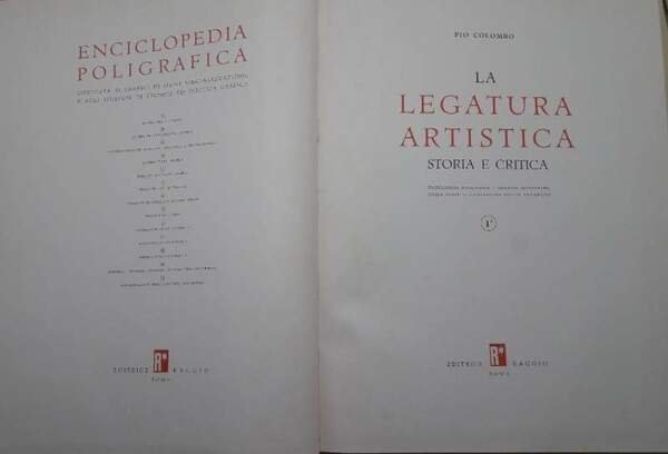 LA LEGATURA ARTISTICA-STORIA E CRITICA( 1952)