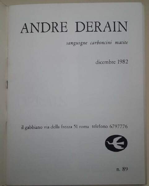ANDRE DERAIN-SANGUIGNE, CARBONCINI, MATITE(1982)