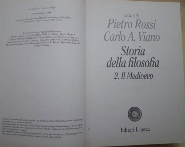 STORIA DELLA FILOSOFIA-2-IL MEDIOEVO(1994)
