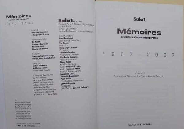 MEMOIRES-SALA 1 -CRONISTORIE D'ARTE CONTEMPORANEA 1967-2007(2008)