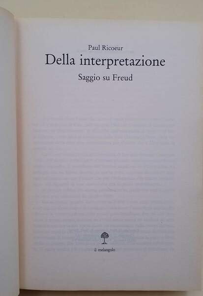 DELLA INTERPRETAZIONE-SAGGIO DU FREUD( 1991)