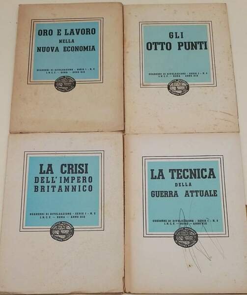QUADERNI DI DIVULGAZIONE SERIE I N. 2-3-4-5(1940/41)