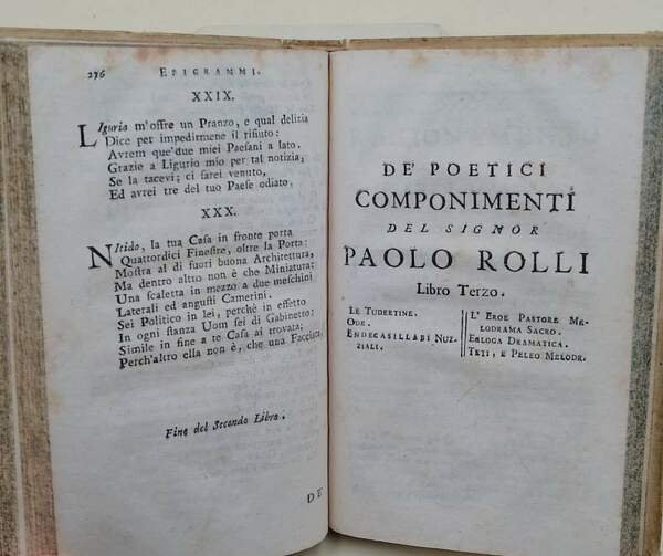 DE' POETICI COMPONIMENTI DEL SIGNOR PAOLO ROLLI DIVISI IN TRE …