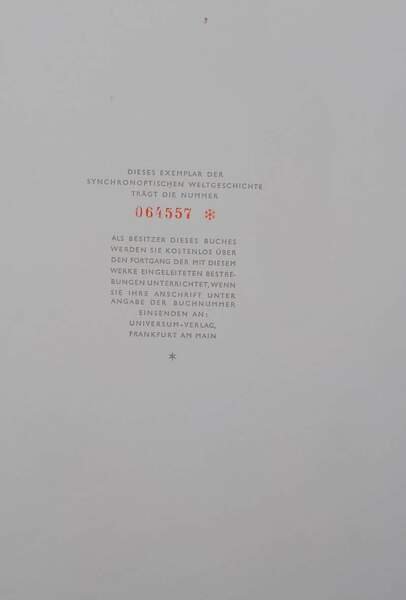 SYNCHRONOPTISCHE WELTGESCHICHTE(1952)