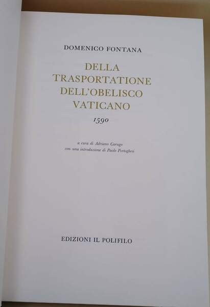 DELLA TRASPORTATIONE DELL'OBELISCO VATICANO(1978)