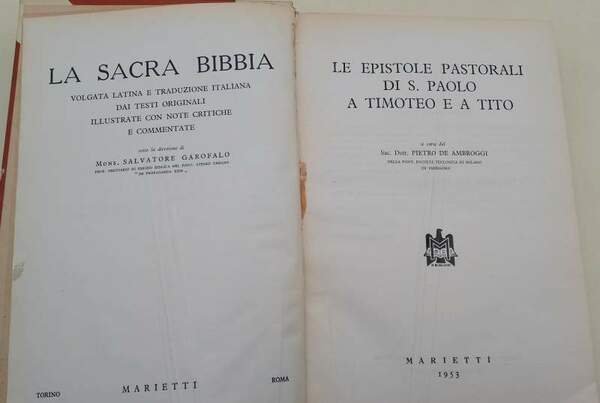 LA SACRA BIBBIA-LE EPISTOLE PASTORALI DI S.PAOLO E TIMOTEO E …