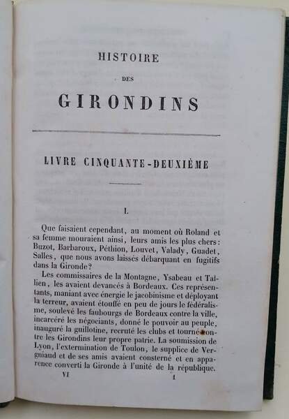 HISTOIRE DES GIRONDINS- 5 VOLL.(1847)