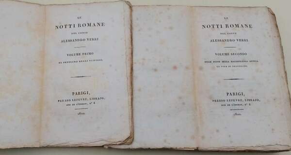 LE NOTTI ROMANE DEL CONTE ALESSANDRO VERRI-2 tomi(1820)