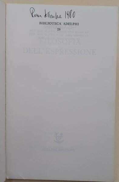 FILOSOFIA DELL'ESPRESSIONE (1978)