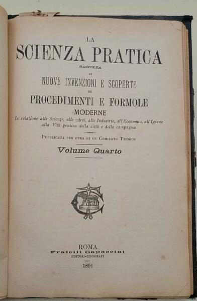 LA SCIENZA PRATICA RACCOLTA DI NUOVE INVENZIONI E SCOPERTE DI …