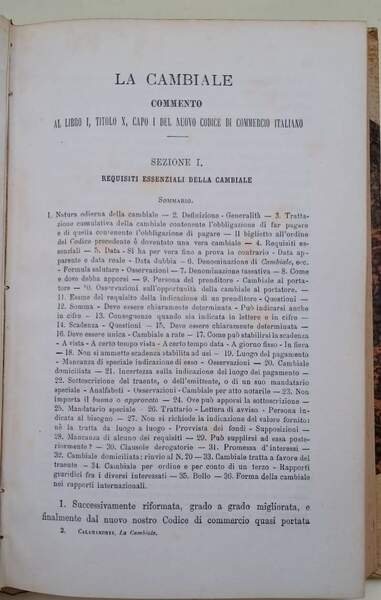 LA CAMBIALE COMMENTO AL LIBRO I, TITOLO X, CAPO I …