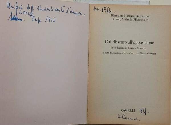 DAL DISSENSO ALL'OPPOSIZIONE (1977)