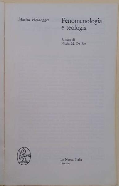FENOMENOLOGIA E TEOLOGIA (1974)