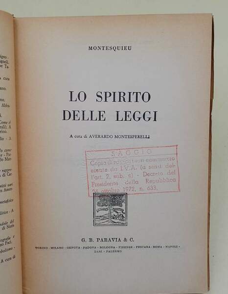 LO SPIRITO DELLE LEGGI (1960)