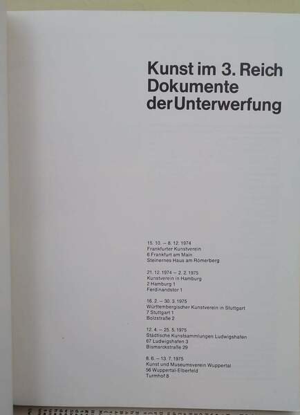 KUNST IM 3.REICH DOKUMENTE DER UNTERWERFUNG(1974)