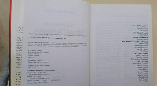 THE STODDART VISUAL DICTIONARY(1986)