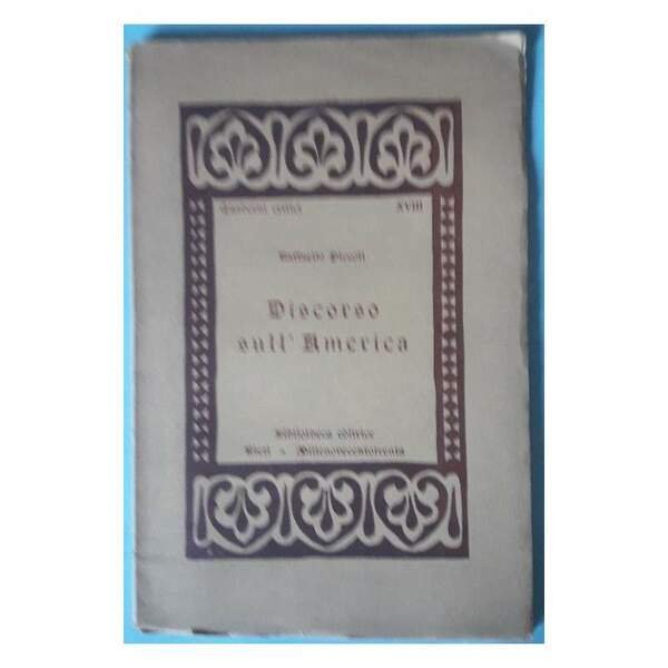 DISCORSO SULL'AMERICA (1930)