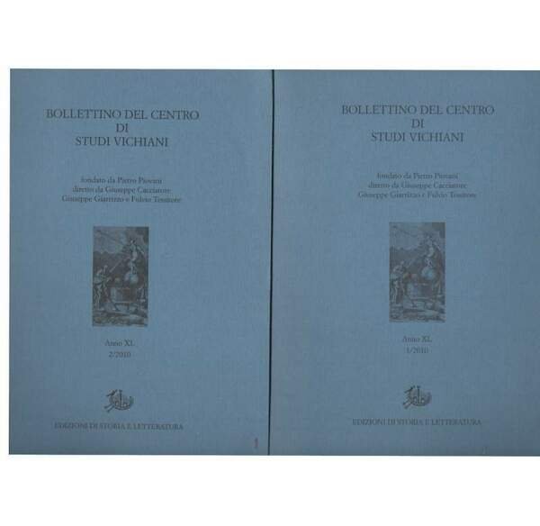 BOLLETTINO DEL CENTRO DI STUDI VICHIANI 2 VOLL Anno XL …
